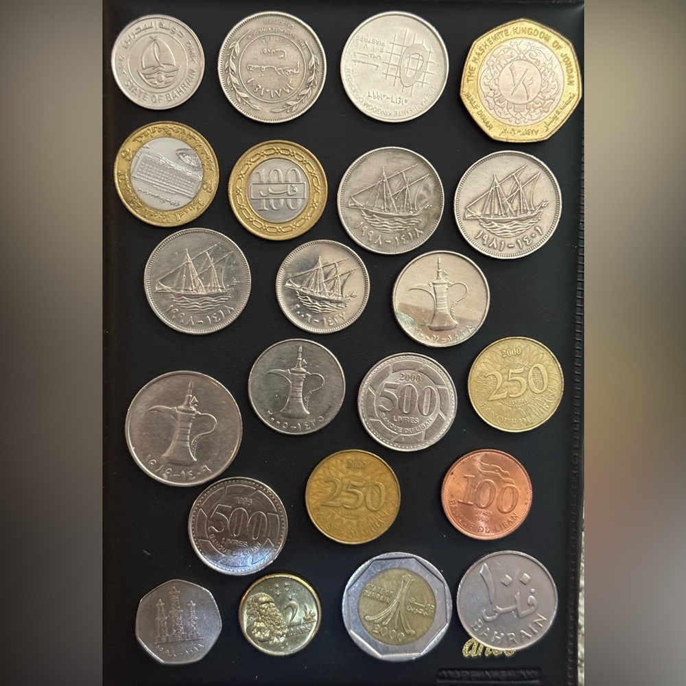 Middle Eastern Coin Lot – Bahrain, Kuwait, Lebanon, Jordan, UAE – 40+ Coins